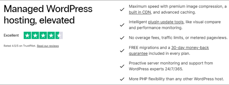 Feature list for Nexcess' managed WordPress