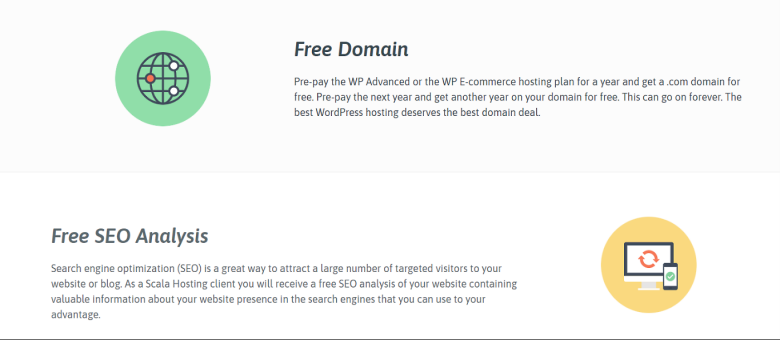 Scala Hosting's free features
