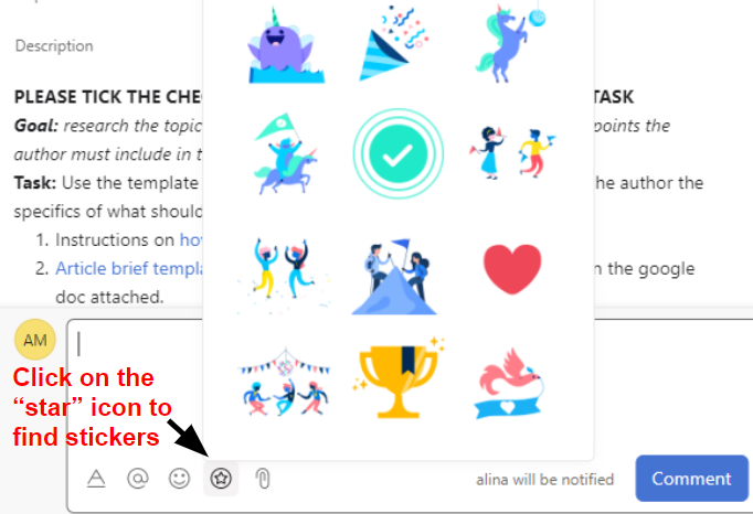 Asana Appreciation Stickers