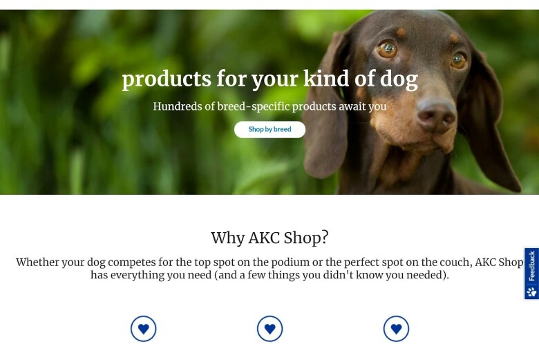 American Kennel Club Shopify store.