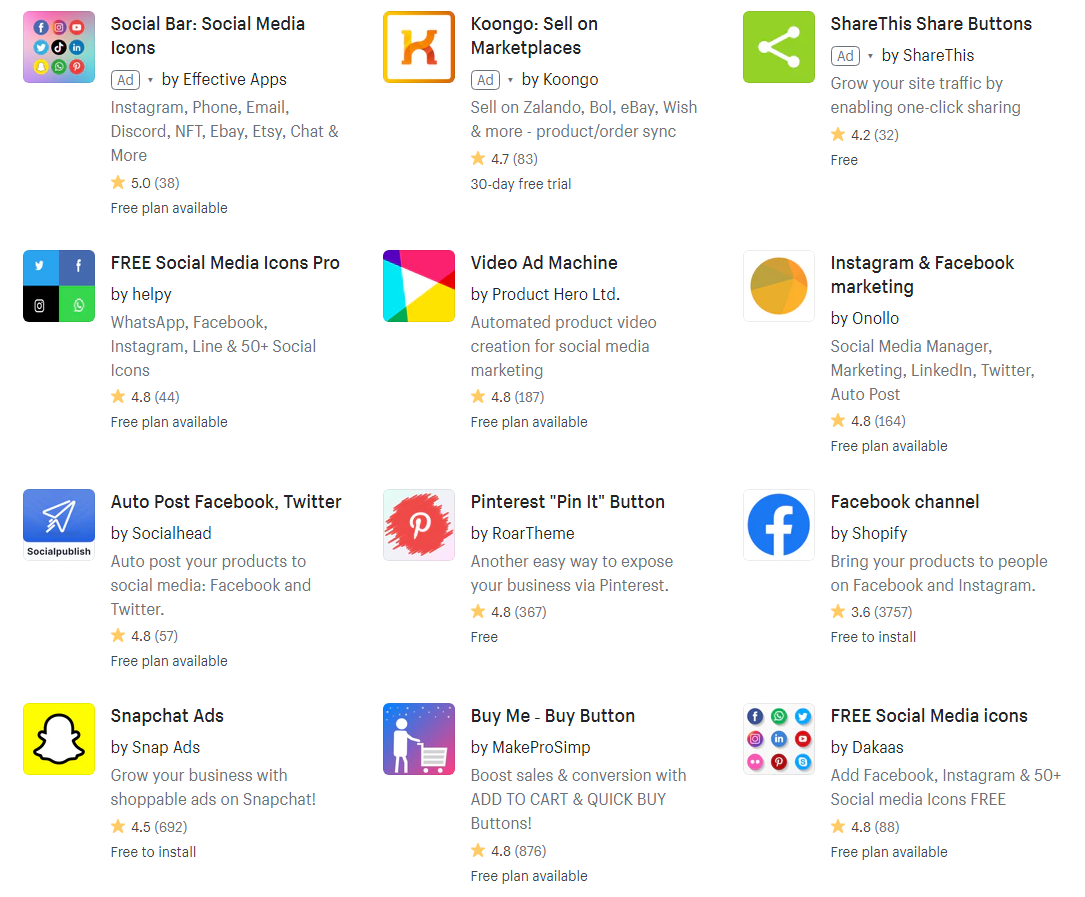 Shopify's app library