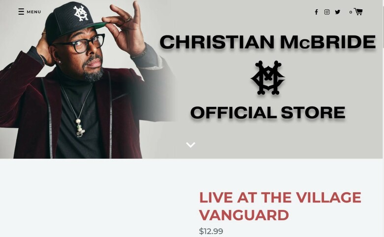 Page d’accueil de la boutique Shopify Christian McBride