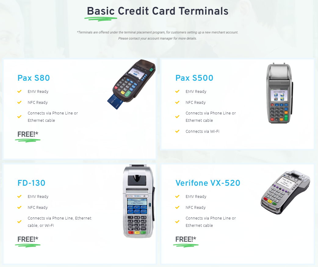 MerchantOne's credit card terminals