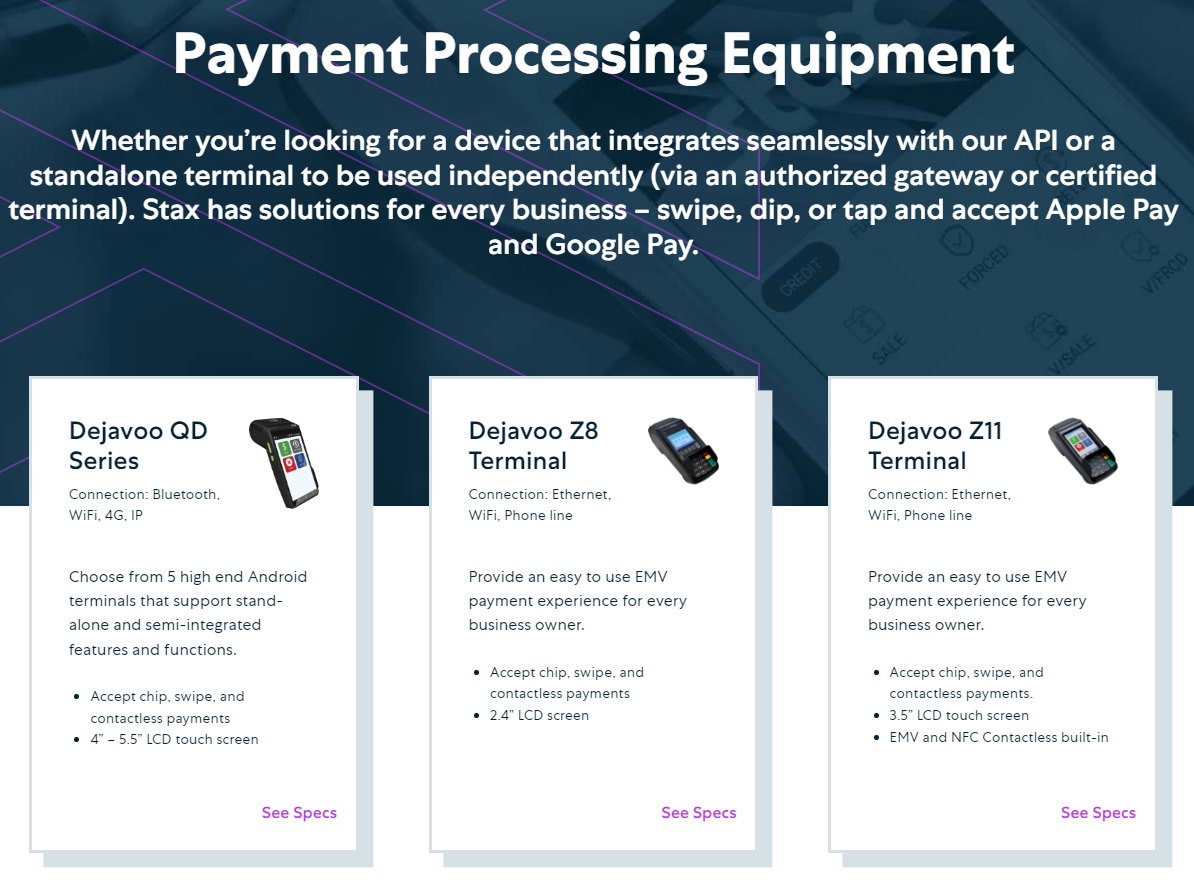 Stax's POS devices