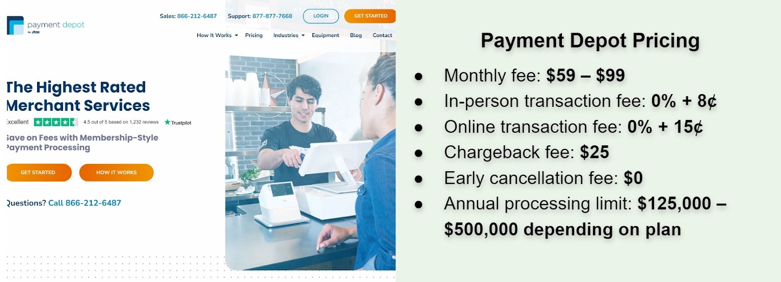 Payment Depot plan pricing and fees.
