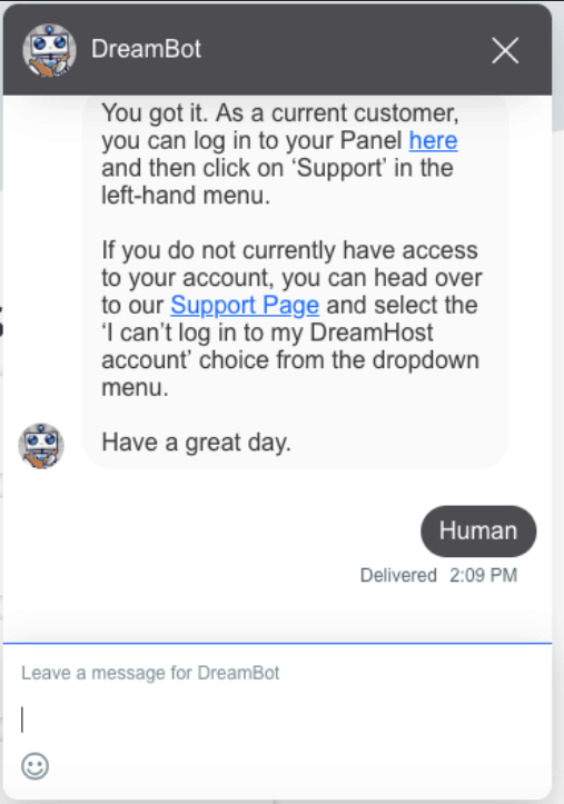 DreamHost Support Bot