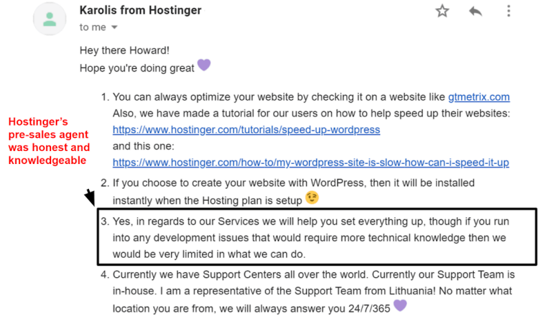 Hostinger Support Email