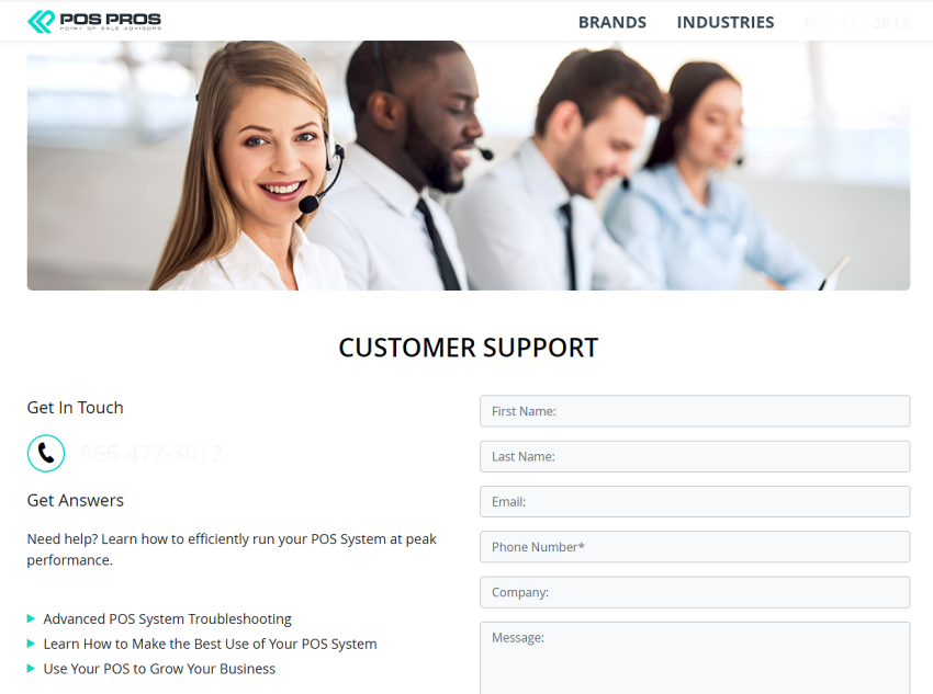 POS Pros customer support email form