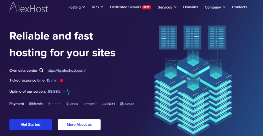 Detail of AlexHost's Homepage