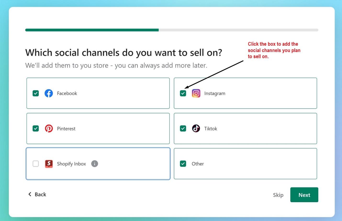 How to add social sales channels