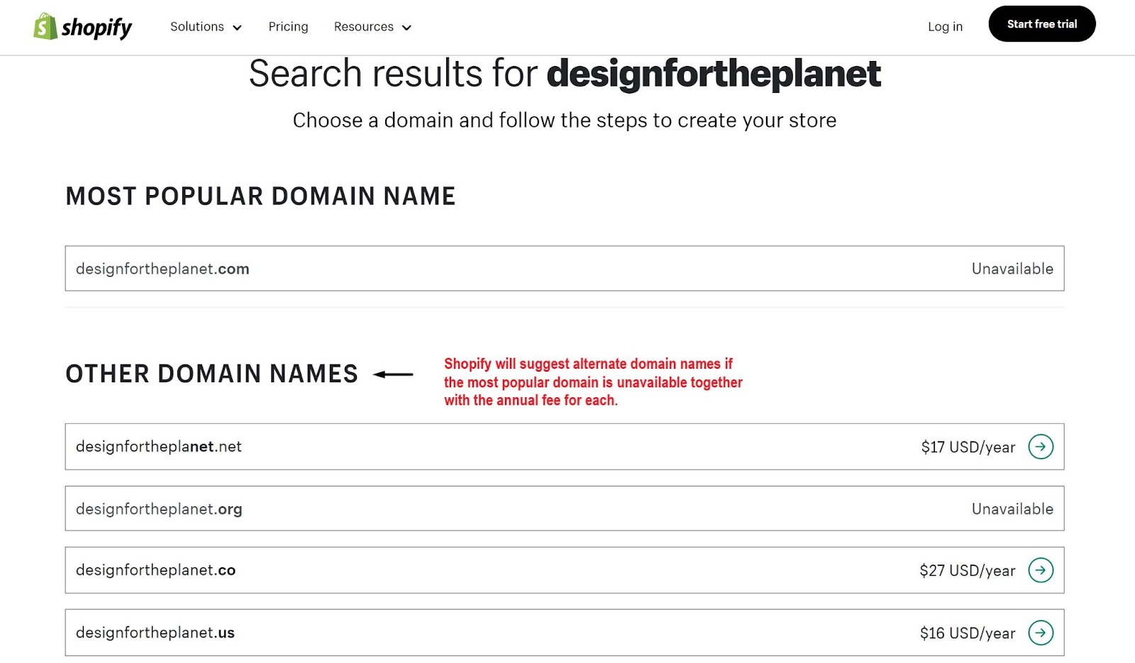 Shopify Domain Name Generator tool