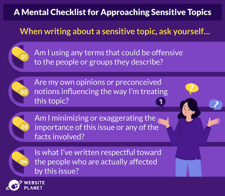 A checklist for writing about sensitive topics