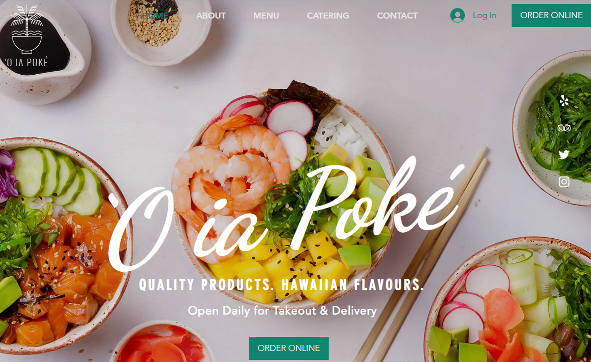 Wix Poke Restaurant template.