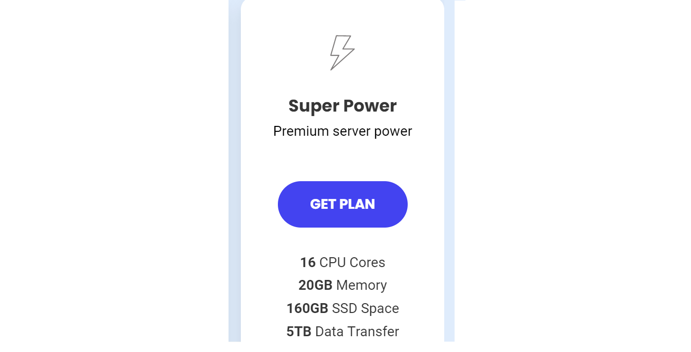 Detail of SiteGround's Super Power cloud hosting plan