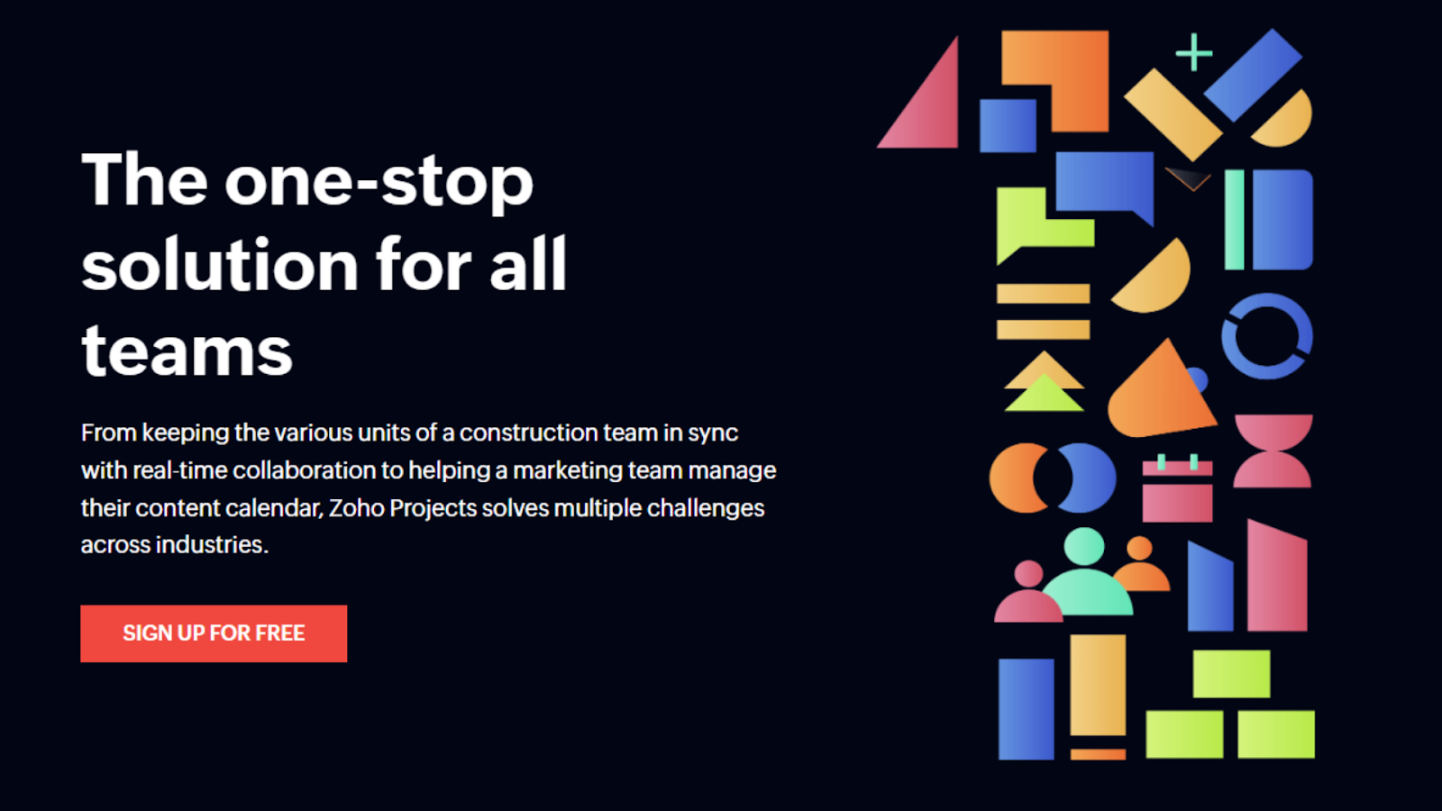 The Zoho Projects website for cloud project management