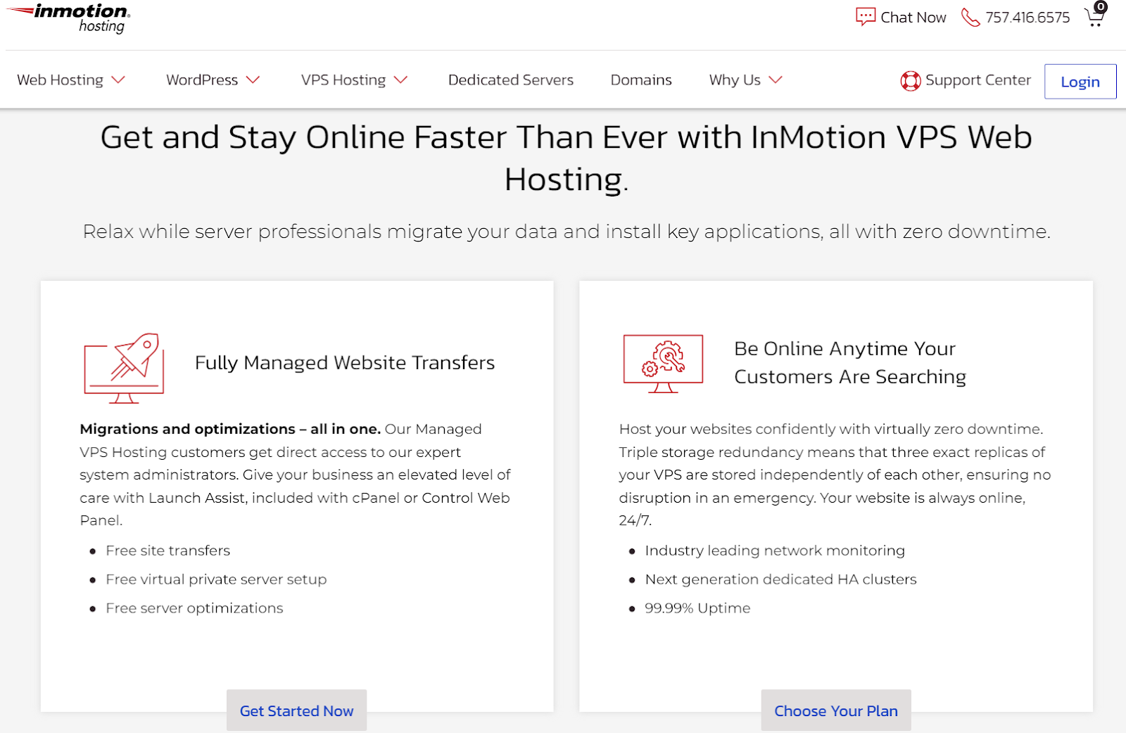 InMotion Hosting - managed and self-managed VPS