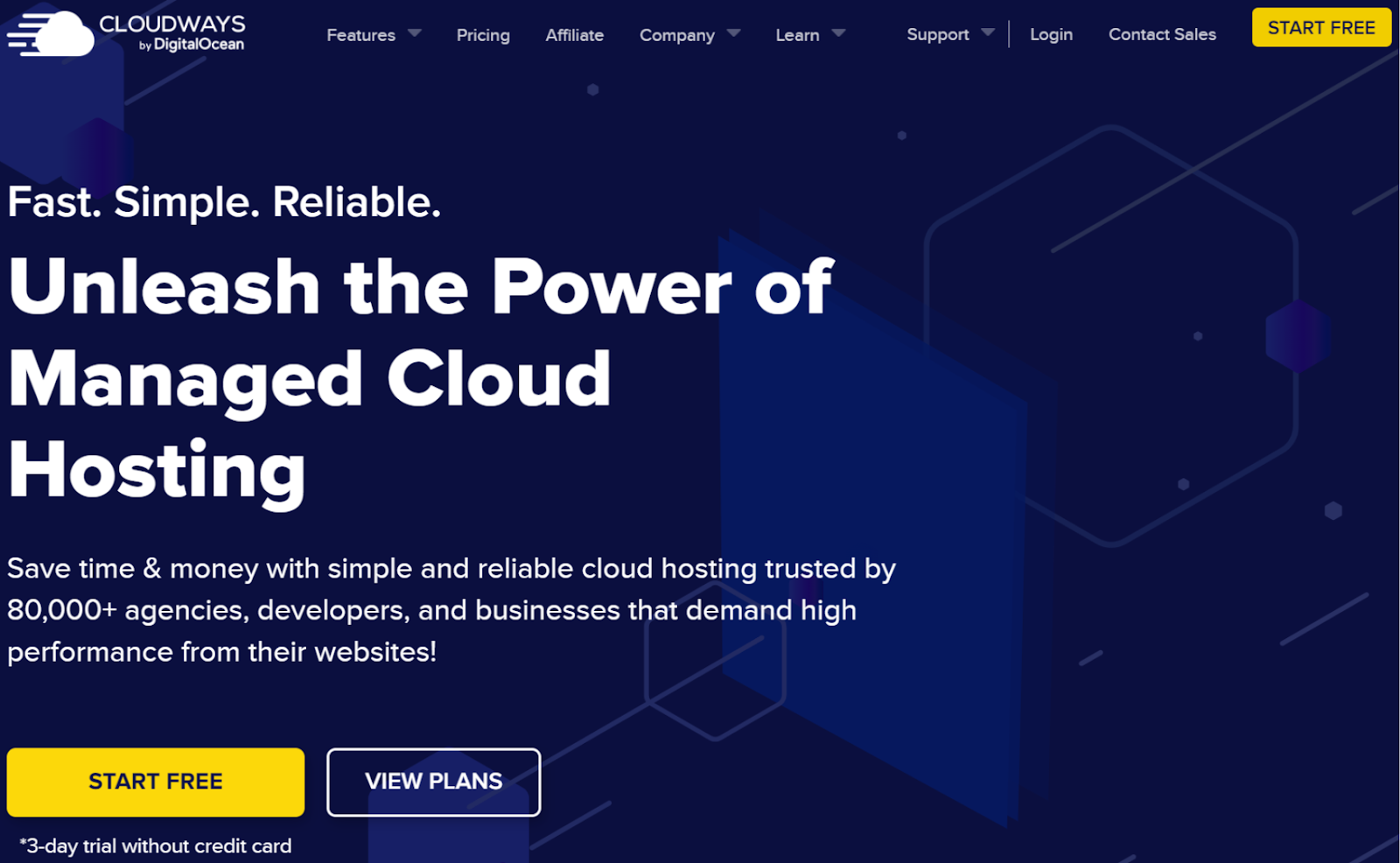 Cloudways homepage