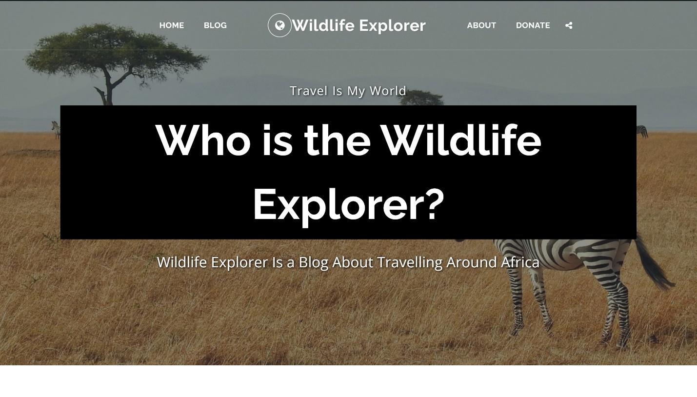 SITE123 Wildlife Explorer blog template