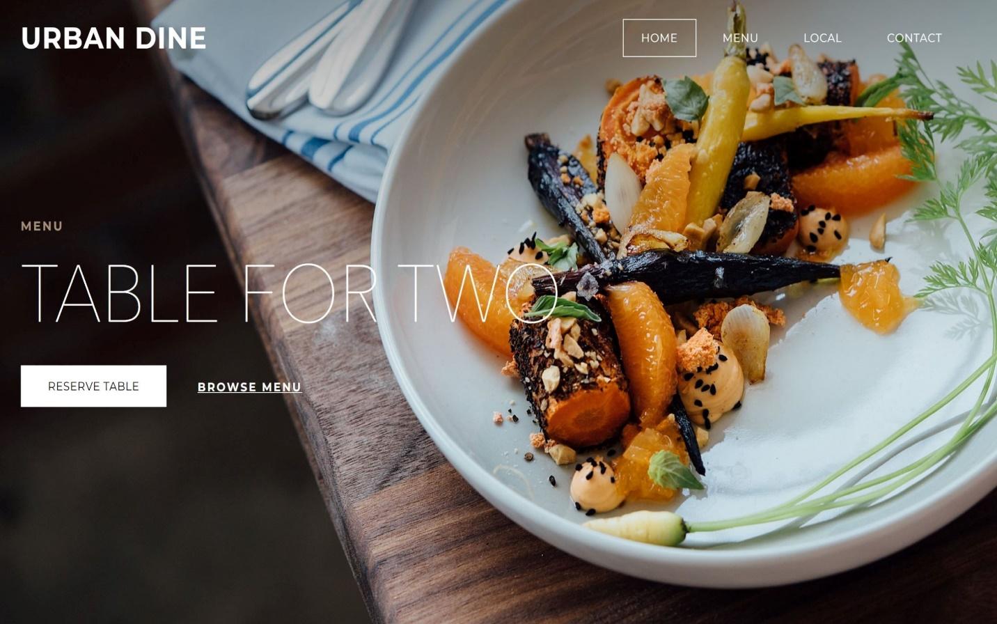 Weebly Urban Dine - Birdseye 2 theme.