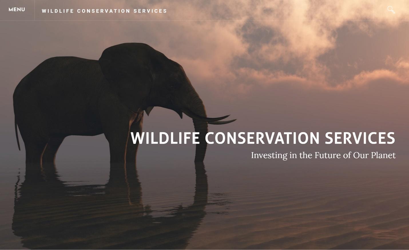 Weebly Wildlife Conservation Services - Slick theme.