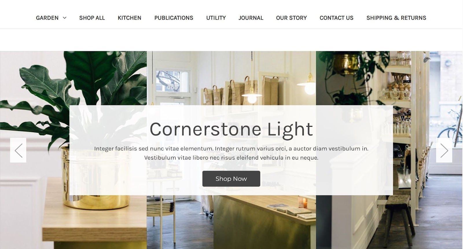 BigCommerce Cornerstone Light theme.