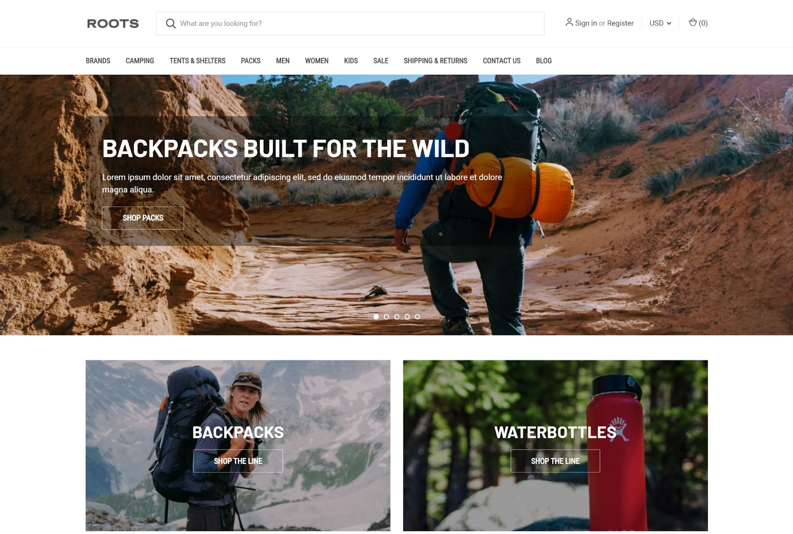 BigCommerce Roots Original theme.