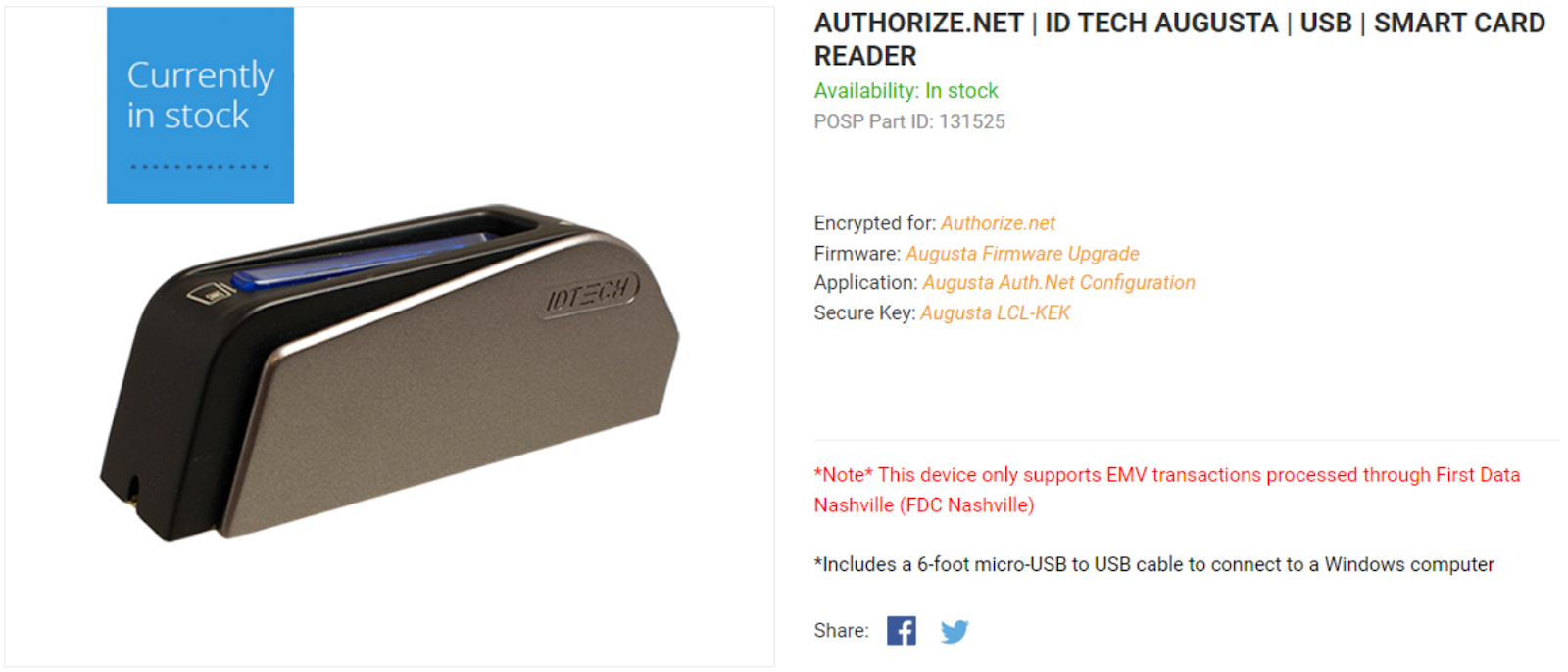 Authorize.net's card reader