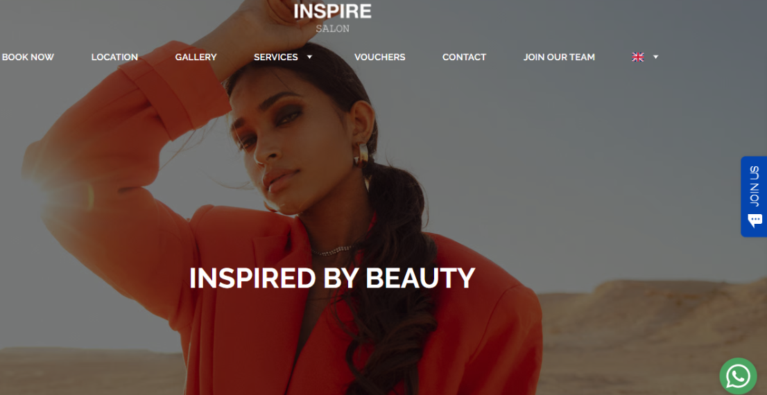 Inspire Salon Homepage