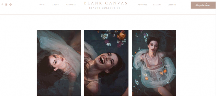 Blank Canvas Beauty Collective Homepage