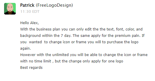 Free Logo Design email support