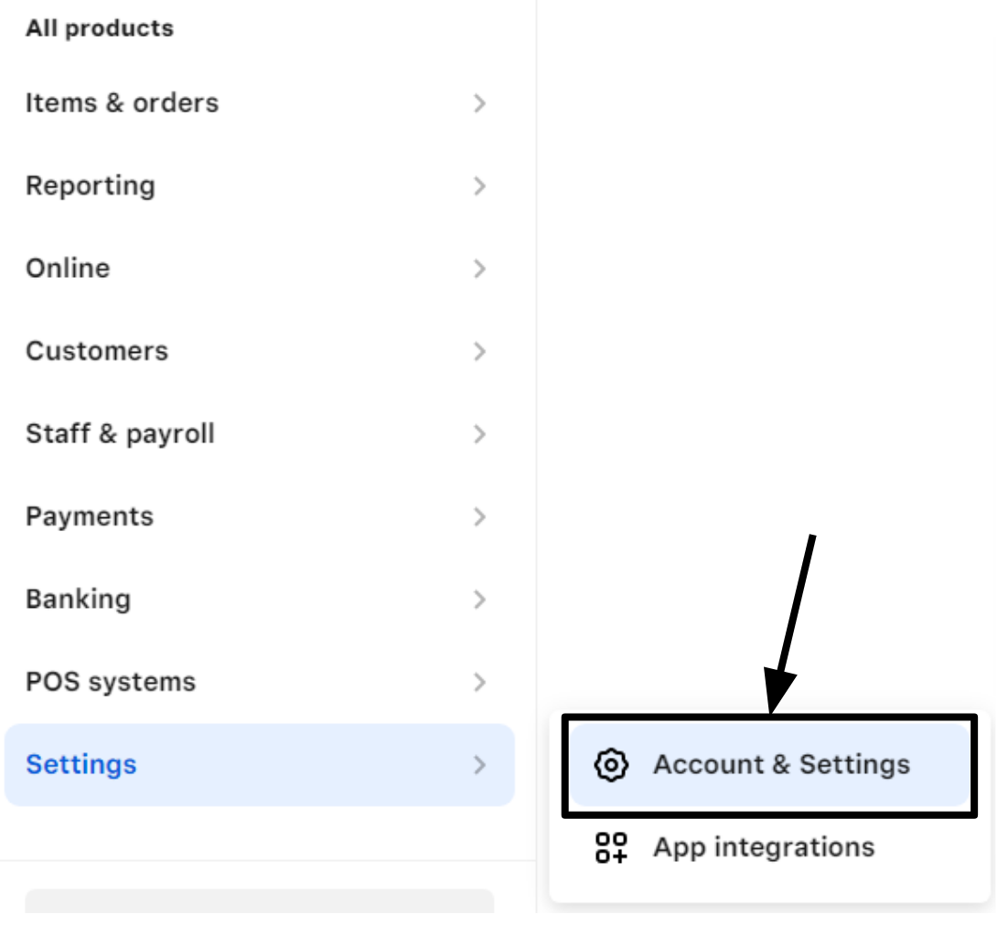 A screenshot showing how to delete a Square account (1)