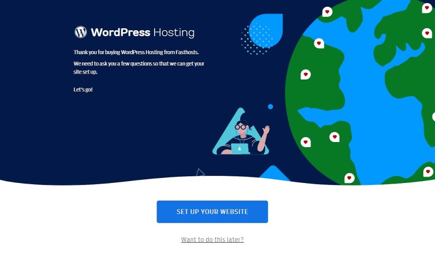 Fasthosts WordPress Hosting setup process