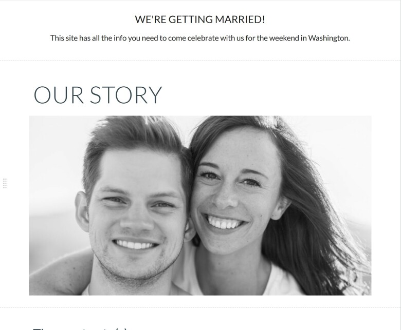 Google Site Wedding template