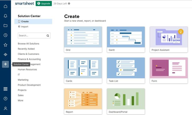 Smartsheet interface