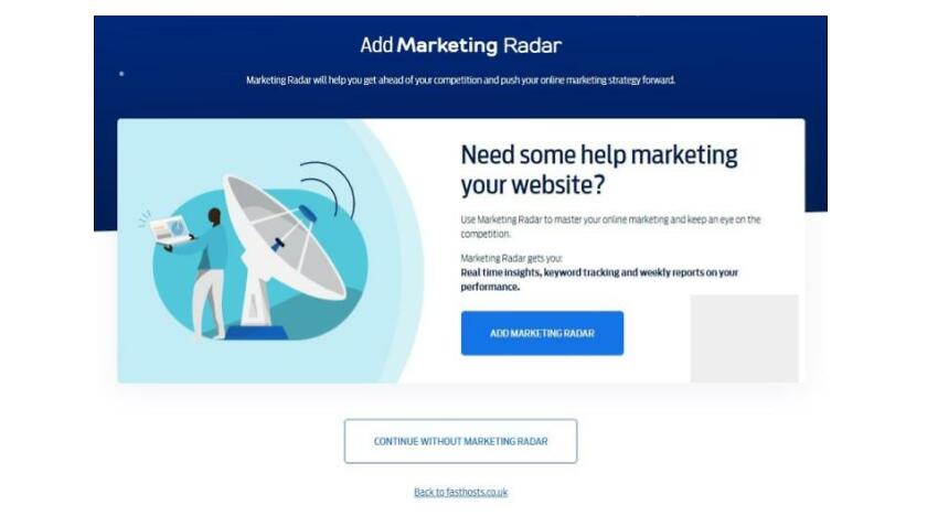 Fasthosts Marketing Radar subscription add-on