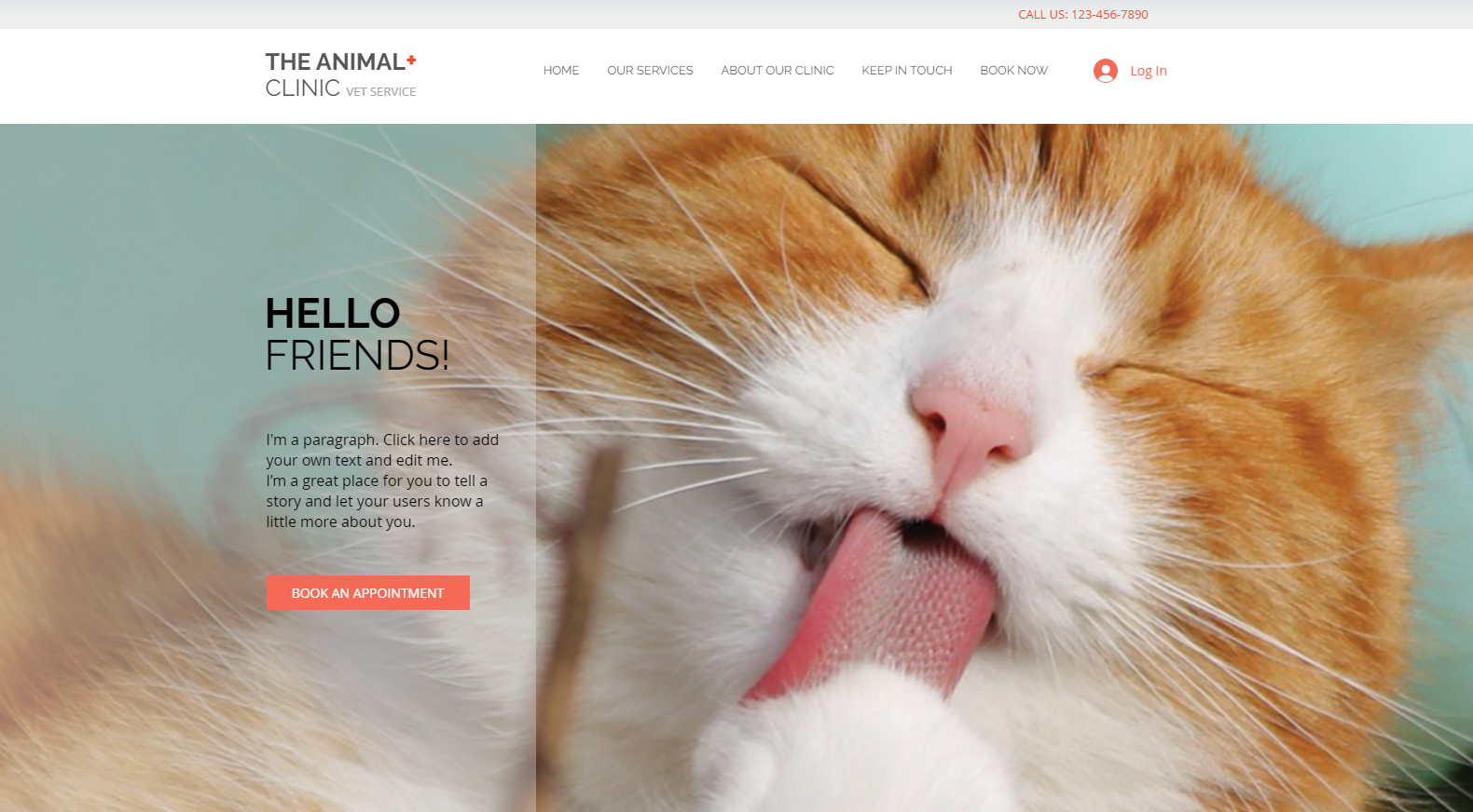 A screenshot of Wix's Animal Clinic template