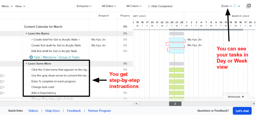 TeamGantt Interactive Tutorial