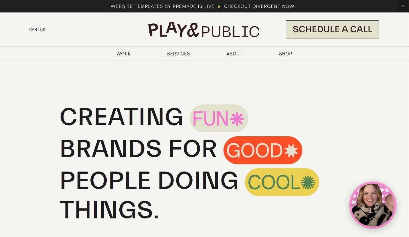 Play & Public web design homepage