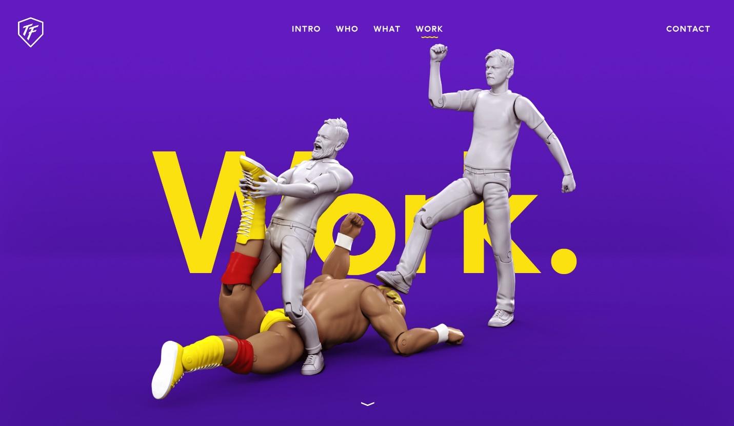 Toy Fight web design portfolio homepage