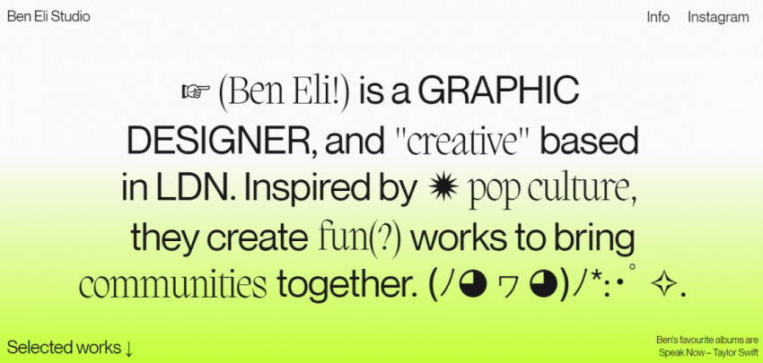 Ben Eli Studio Homepage