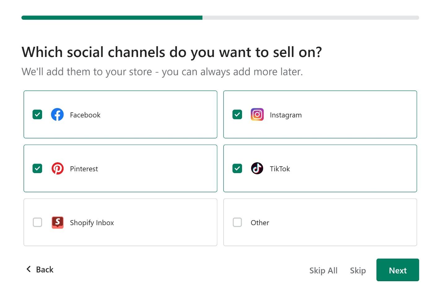 Shopify asks about social sales channels