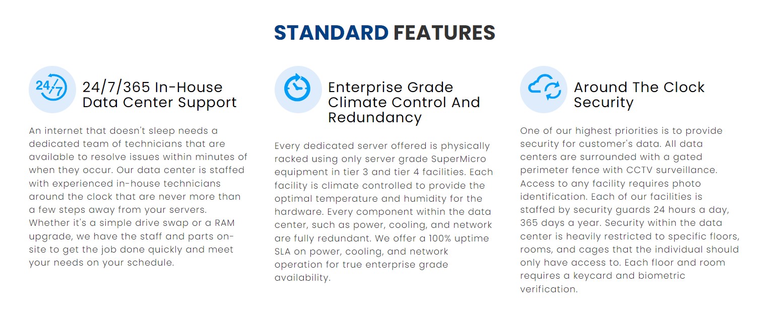 InterServer's data center security and support.