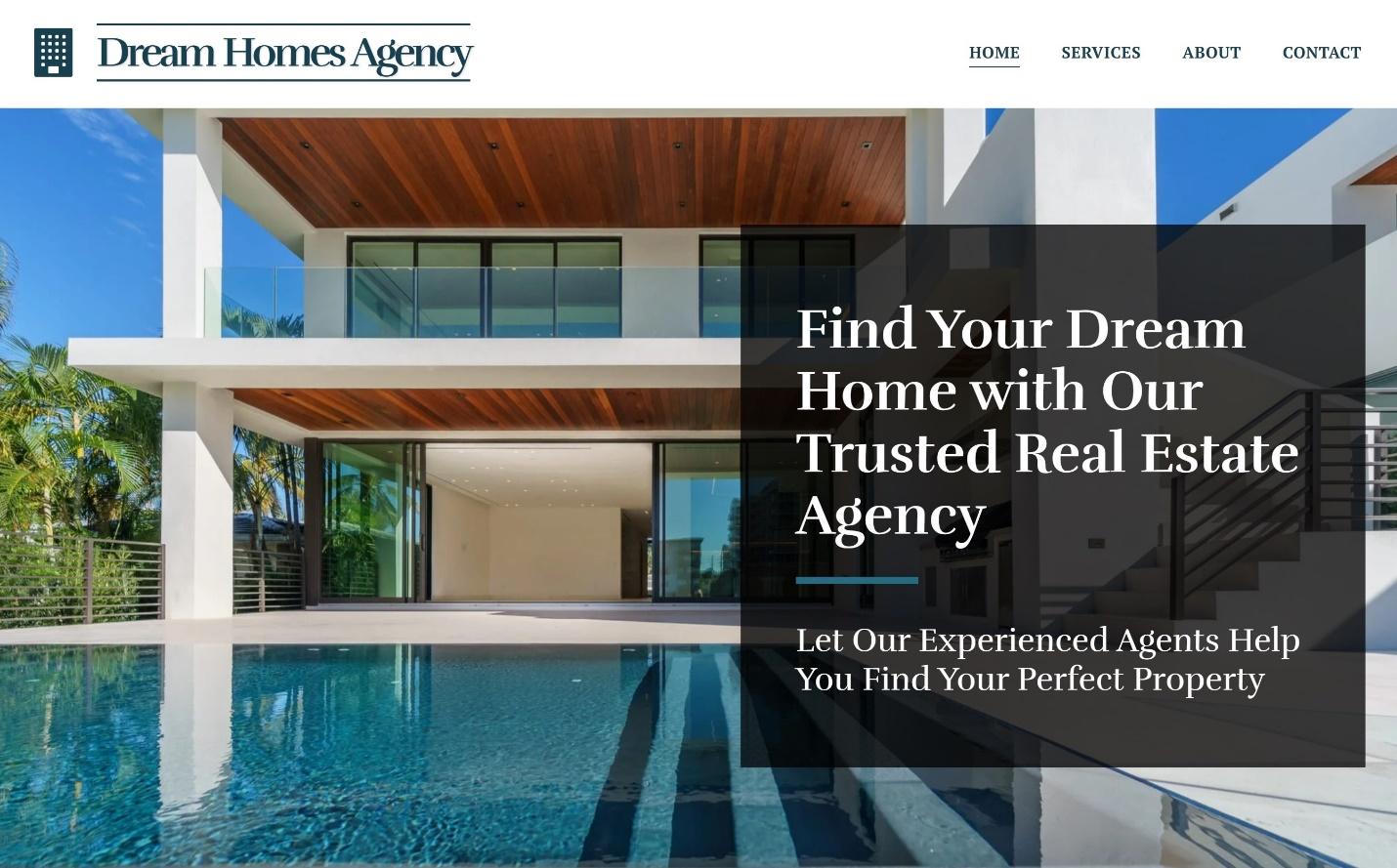 SITE123 Dream Homes Agency template