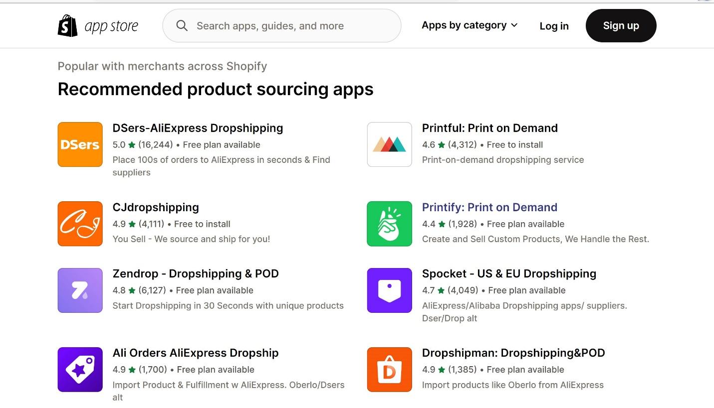 Shopify product sourcing apps