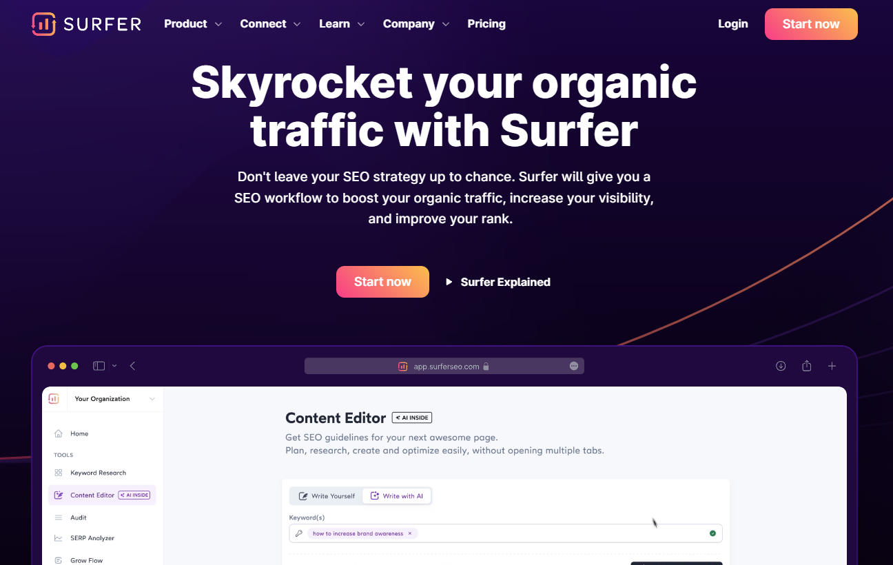 Surfer homepage