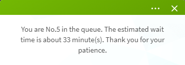A2 Hosting's support chat wait time of 33 minutes