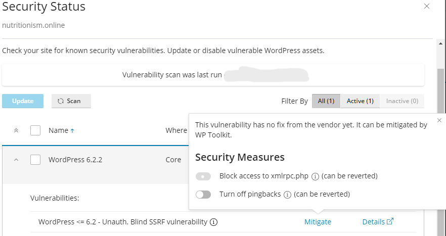 A2 Hosting's pre-installed WordPress came with a security vulnerability issue