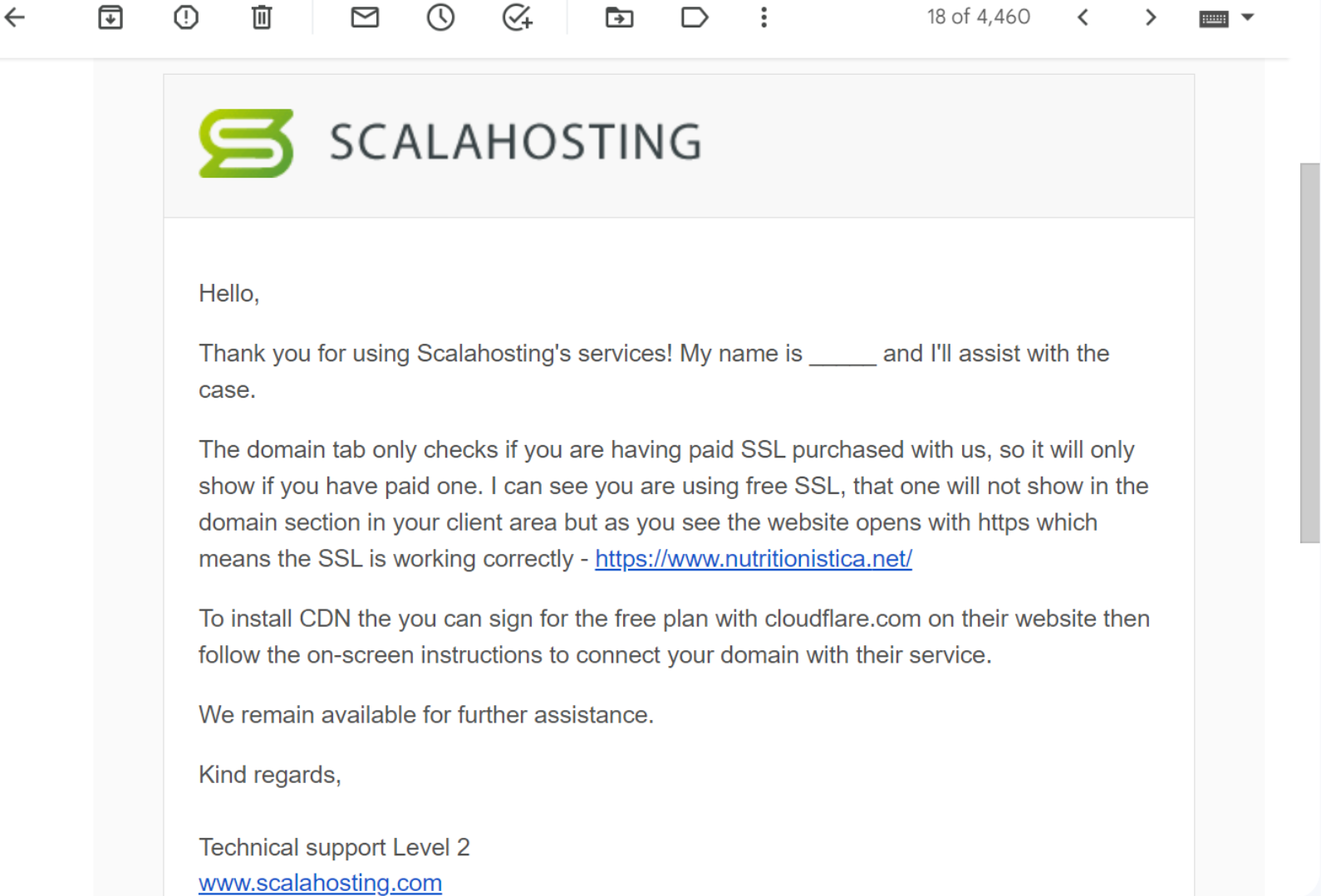 Scala Hosting Email Support