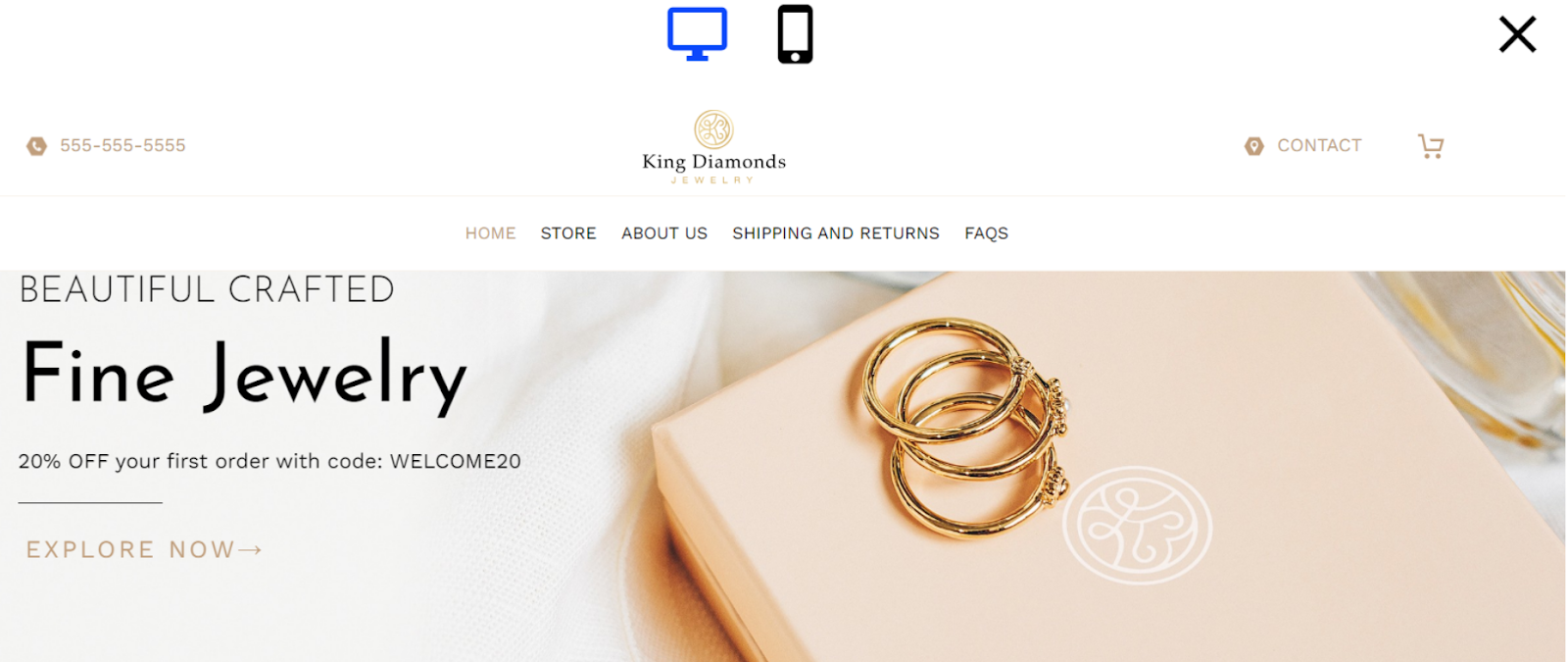 Web.com jewelry website template