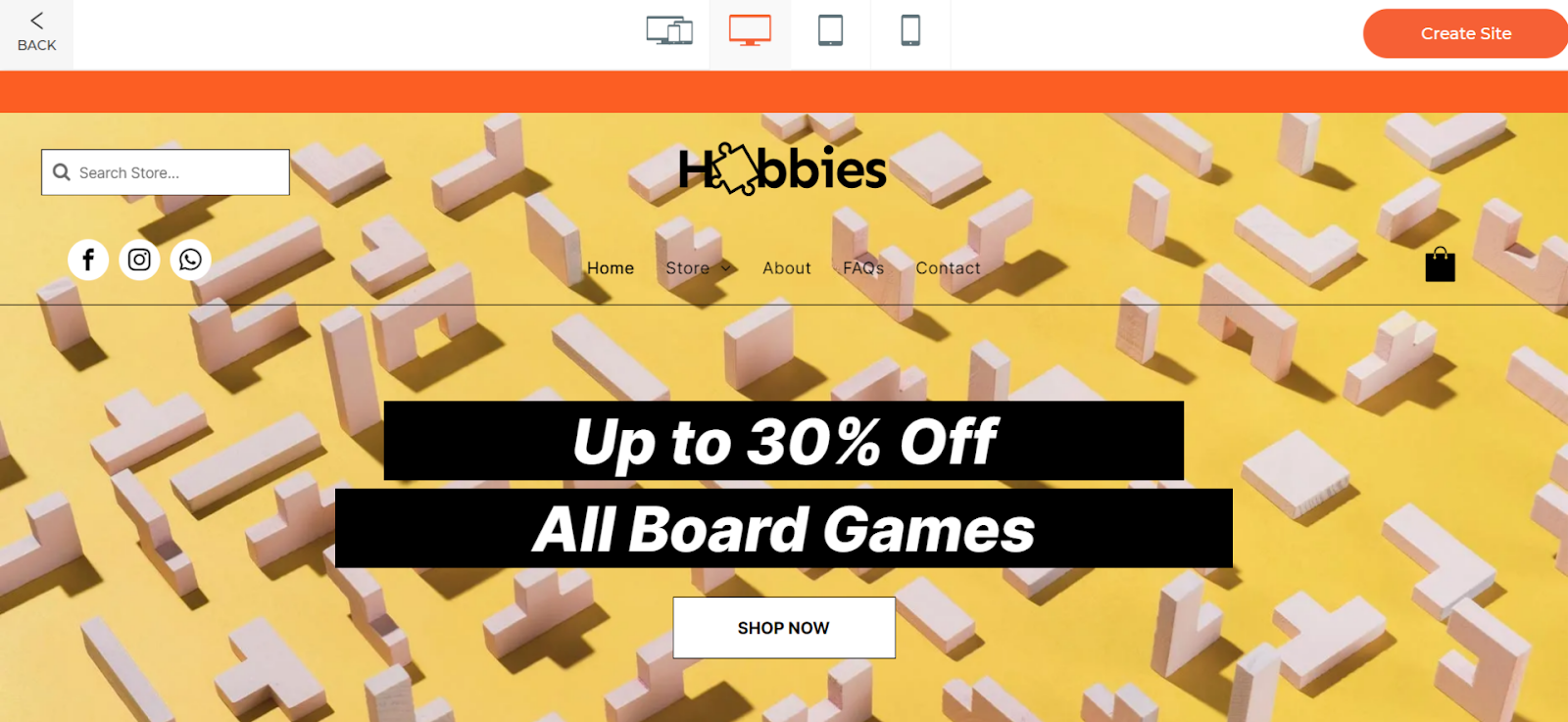 Duda board game website template